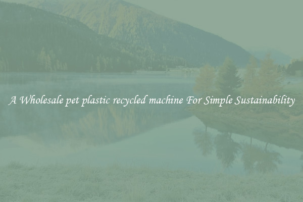  A Wholesale pet plastic recycled machine For Simple Sustainability 