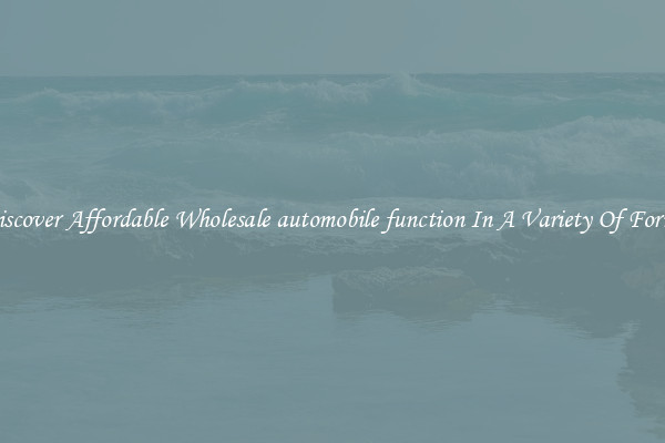 Discover Affordable Wholesale automobile function In A Variety Of Forms