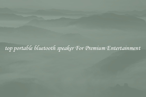 top portable bluetooth speaker For Premium Entertainment 