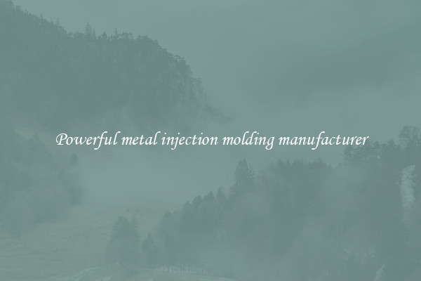 Powerful metal injection molding manufacturer
