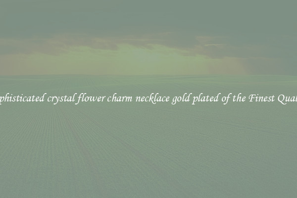 Sophisticated crystal flower charm necklace gold plated of the Finest Quality