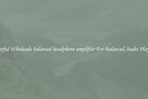 Powerful Wholesale balanced headphone amplifier For Balanced Audio Playback